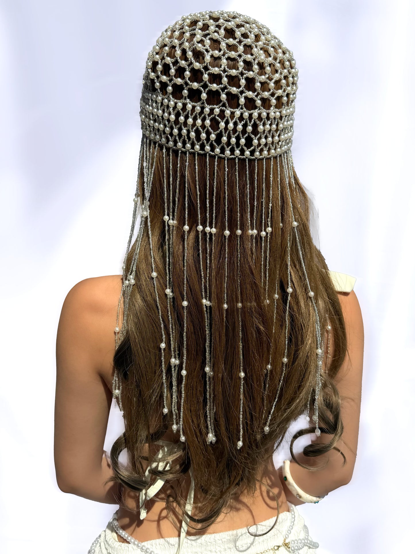 Girl In Pearl Head Chain