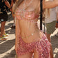 All-in-one Pink State Of Mind Chest Chain+Waist Chain+ Pink Shawl+ Pink Top+Pink Bottom