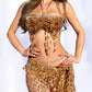 All-in-one Sunset Goddess Chest Chain+Gold Top+Gold Bottom+Waist Chain+Gold Shawl