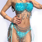 All-in-one Feeling Serene Chest Chain+Blue Skirt Chain+Blue Top+Blue Bottom+Waist Chain