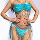 All-in-one Feeling Serene Chest Chain+Blue Skirt Chain+Blue Top+Blue Bottom+Waist Chain