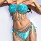 All-in-one Feeling Serene Chest Chain+Blue Skirt Chain+Blue Top+Blue Bottom+Waist Chain