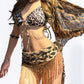 All-in-one Safari Babe Top+Bottom+Body Chain+Wrap Skirt+Scarf Shawl