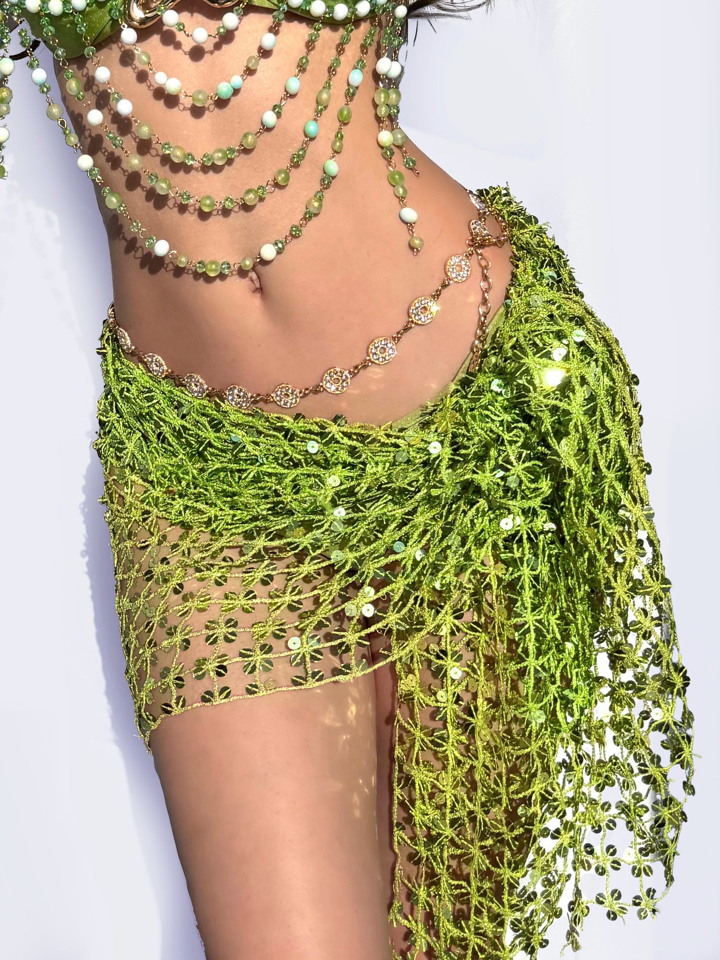 Caught in Green Sequin Shawl