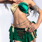 All-in-one Golden Leaf Wrap Skirt+Top+Bottom+Two Waist Chains