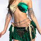 All-in-one Golden Leaf Wrap Skirt+Top+Bottom+Two Waist Chains