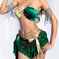 All-in-one Golden Leaf Wrap Skirt+Top+Bottom+Two Waist Chains