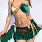 All-in-one Golden Leaf Wrap Skirt+Top+Bottom+Two Waist Chains
