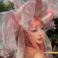 RosePink Dreamy Jellyfish Hat Holographic Metallic Space Rave Hat