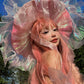 RosePink Dreamy Jellyfish Hat Holographic Metallic Space Rave Hat