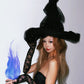 No Tricks Just Treats Gold Beaded Witch Hat