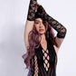 All-in-One Let Me Distract U Fishnet Mini Dress+Black Lace Gloves